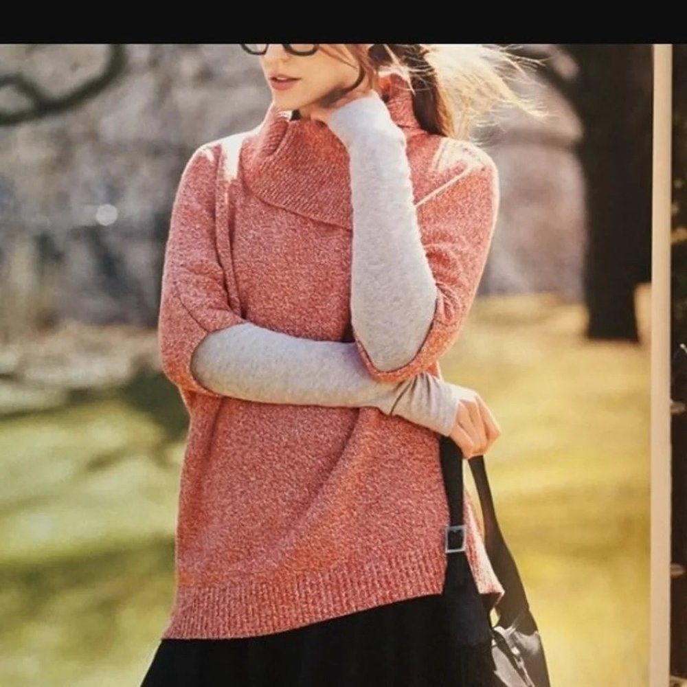 CAbi Marled Orange Dolman Sleeve Style Sweater